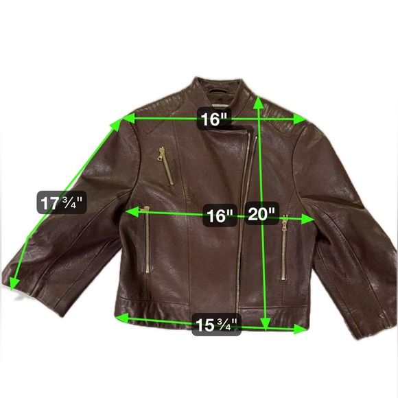 J Brand 3/4 Sleeve Moto Chocolate Brown Leather Jacket size S - Picture 12 of 12